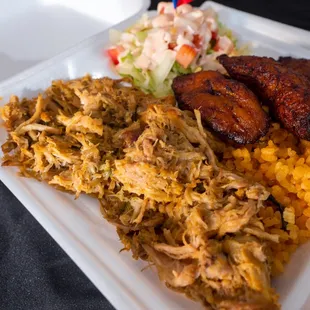 Arroz con gandules with pernil &amp; Maduros