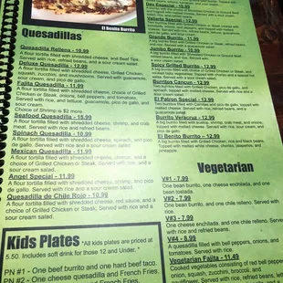 menu