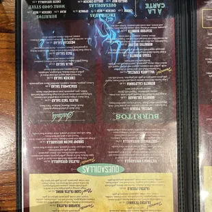 menu