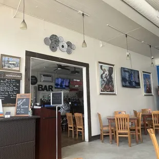 Bar, entrance, art
