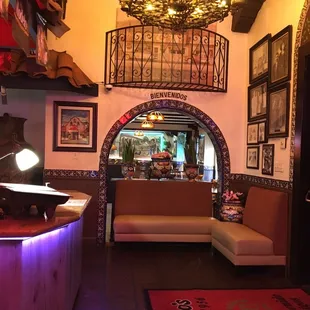 To the right of the host station