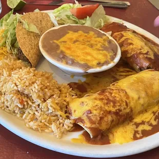 Enchiladas with taco plate
