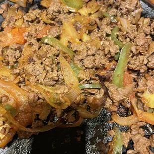 Ground beef. Not carne asada
