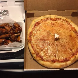 Wings and Pizza combo.