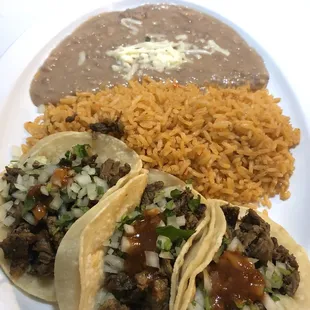 13. Carne Asada plus rice and bean plate.