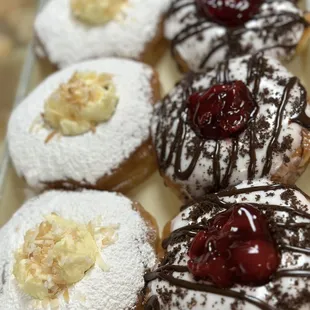 Coconut cream and Black Forest Donuts
