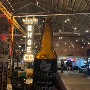 Delicious beer from the Airstream trailer in the background