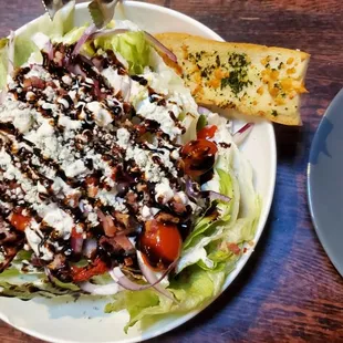 Wedge Salad with ranch and balsamic glaze