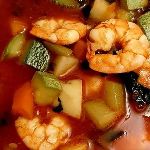 Shimp vegetable soup