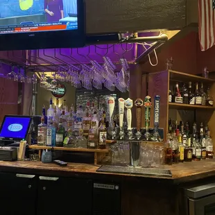 The bar area, open