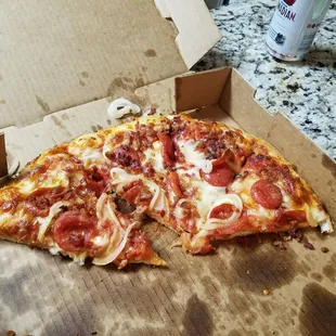 two slices of pizza