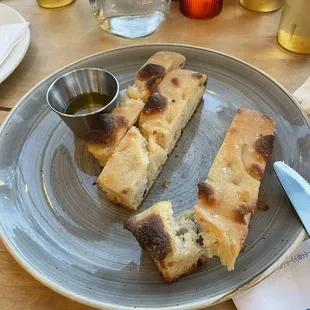 Focaccia with garlic olive oil