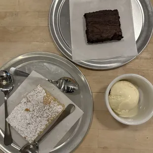 Vanilla ice cream - $4
 Gooey butter cake - $4.50
 Brownie - $4.50
 (We were practically licking off the plates of the gooey butter cake)