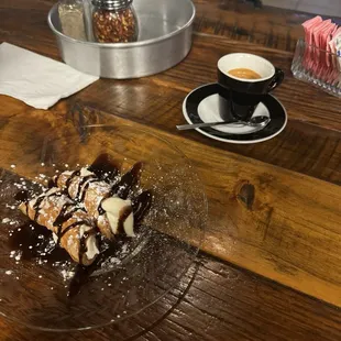 Cannoli and espresso