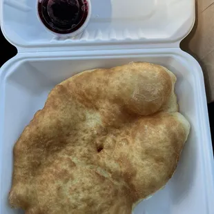 Fry bread with chokecherry sauce