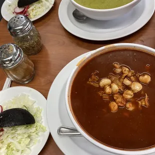 Red and green pozole