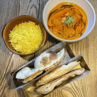 Butter Chicken, Saffron Rice, Plain Naan