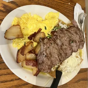 Chilaquiles with Steak and Eggs