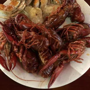 Crawfish and crab