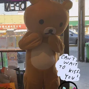 Another cute TJ cups fan came to see us today. Thank you Rilakkuma for visiting us.