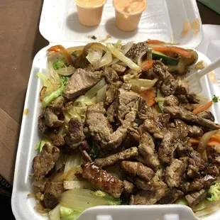 Oh I can&apos;t help but drool posting this..steak hibachi for $8 I got 2 meals &amp; a late night snack..DELICIOUS!!