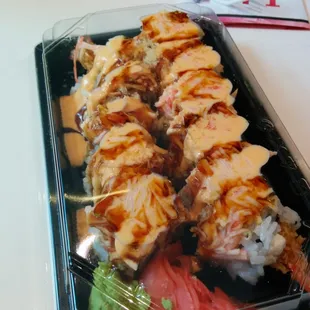 a super dragon roll to go