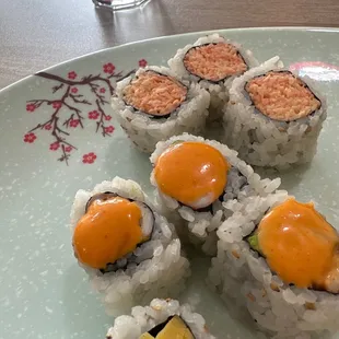 Spicy Crabmeat Roll, Spicy Shrimp Avocado Roll