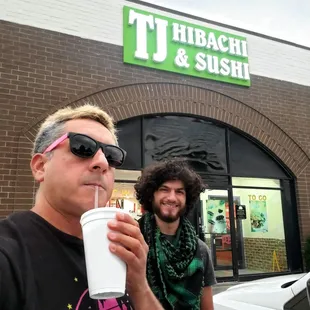 2 guys and a drink