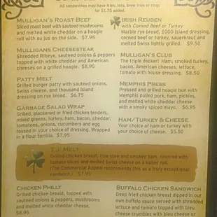 menu