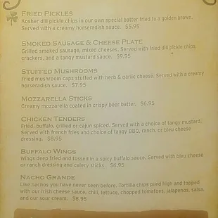 menu