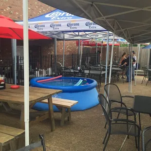 Party on the patio set up