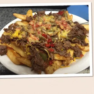 Philly cheesesteak fries