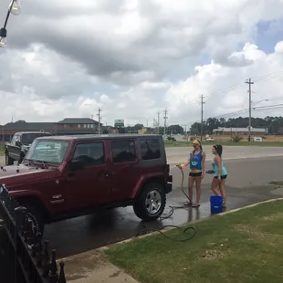 outside