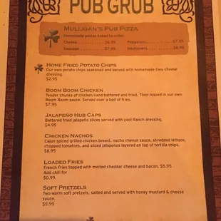 menu
