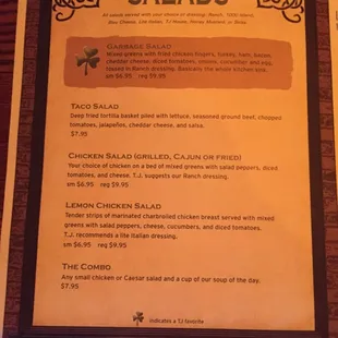 menu
