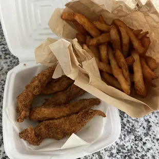 Chicken tenders and fries