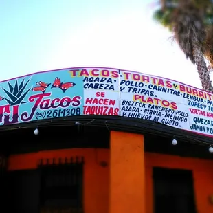 the front of the restaurant