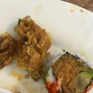 The "tuna" -- some sort of scrap, not resembling fish