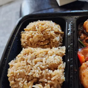 a tray of food