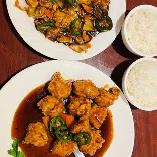 two plates of food