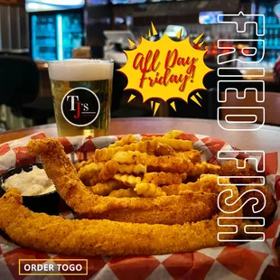 onion rings and a beer