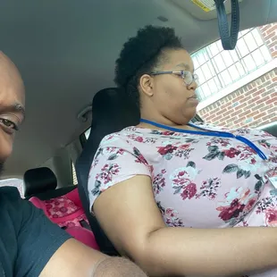 In the parking waiting