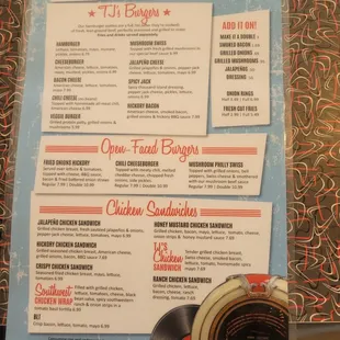 Burger/Sandos Menu