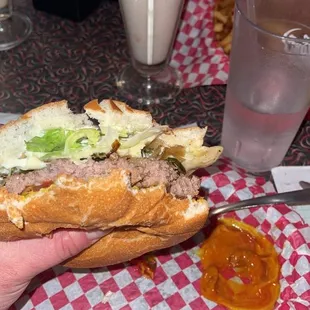 Jalapeno Cheeseburger &amp; Strawberry Milkshake