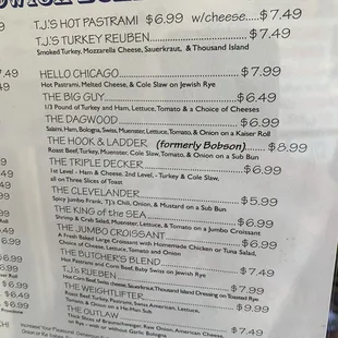 The Sandwich Menu (2 of 2)