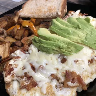 Avocado, Bacon and Cheese Omelette