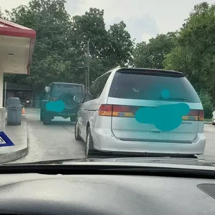 Waiting in my car, in line, impromptu drive thru
