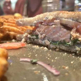 a sandwich and fries