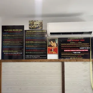 menus on the wall