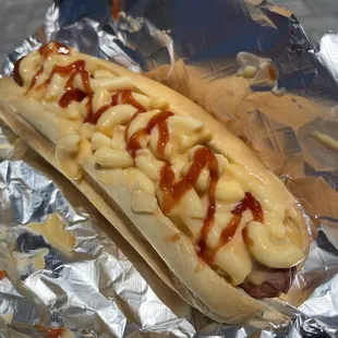Mac and cheese dog